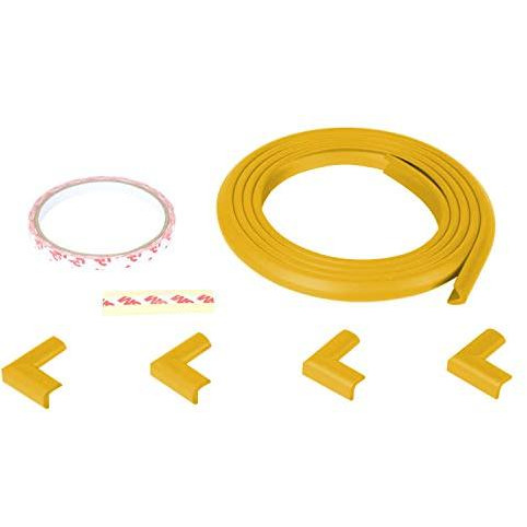 Safe-O-Kid - Unique High Density L-Shaped 2 mtr Long Mini 1 Edge Guard with 4 Corner Cushions - Yellow (Size Pack of 1)