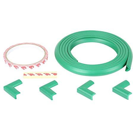 Safe-O-Kid - Unique High Density L-Shaped 2 mtr Long Mini 1 Edge Guard with 4 Corner Cushions - Green (Size Pack of 1)