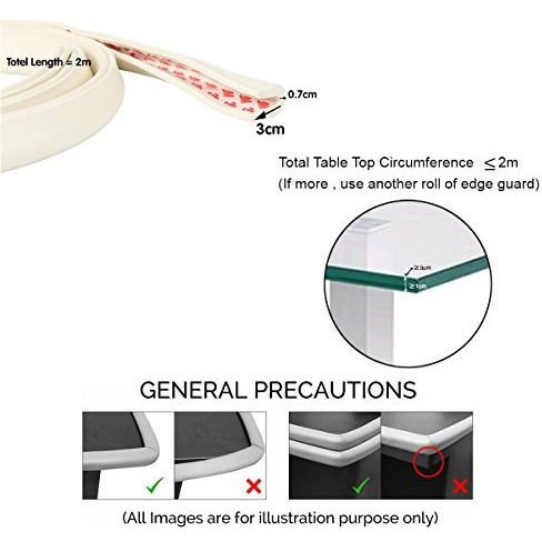 Safe-O-Kid - Unique High Density 2 mtr Long U - Shaped Edge Guard Strip (Size Pack of 1)