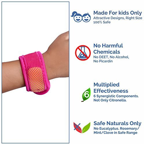 Safe-O-Kid Pack of 2 Yellow & Pink Colour Mosquito Repellent Band with 4 Refills and 6 Anti Mosquito Patches (Size Pack of 2)