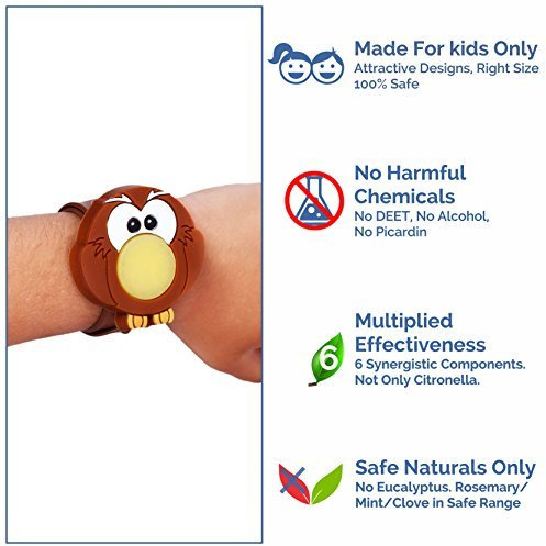 Safe-O-Kid Pack of 2APPU & ULLU Mosquito Repellent Band with 4 Refills and 6 Free Anti Mosquito Patches- Highly Effective Bands by SafeOMos