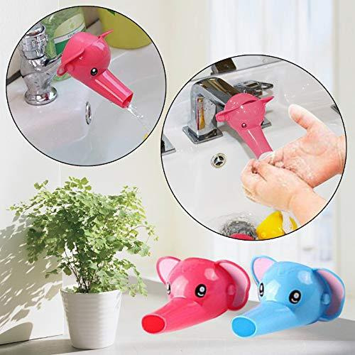 Safe-O-Kid- Pack of 2 - Fit-All, Colorful Kid's Hand Washing Faucet Extender/Tap Extender- Pink (Size Pack of 2)