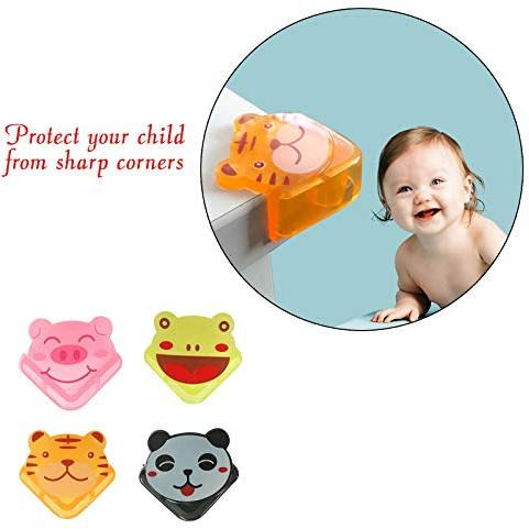 Safe-O-Kid 16 Corner Guards/Cushions/Bumpers/Protector for Child Safety & Babyproofing, Panda-Shaped, Black, Pack of 16, for Babies, Infants, Toddlers, and Kids (Size Pack of 16)