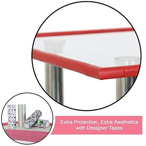 Safe-O-Kid - Unique High Density L-Shaped 2 mtr Long Mini 4 Edge Guard with 16 Corner Cushions - Red (Size Pack of 4)