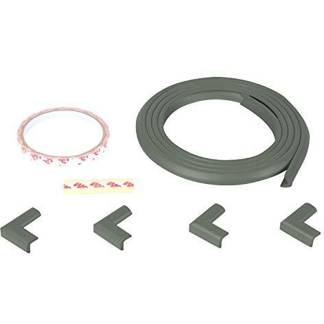 Safe-O-Kid - Unique High Density L-Shaped 2 mtr Long Mini 1 Edge Guard with 4 Corner Cushions - Grey (Size Pack of 1)