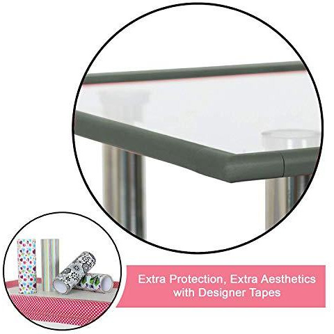 Safe-O-Kid - Unique High Density L-Shaped 2 mtr Long Mini 4 Edge Guard with 16 Corner Cushions - Grey (Size Pack of 4)
