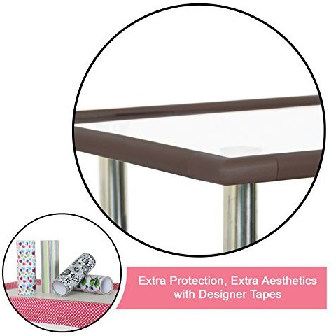 Safe-O-Kid - Unique High Density 2 mtr Long U - Shaped 2 Edge Guards with 8 Corner Cushions - D.Brown