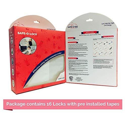Safe-O-Kid - (Pack of 16) - High Quality, Adjustable Medium Multi-Purpose Child Safety Lock (Size Pack of 16)