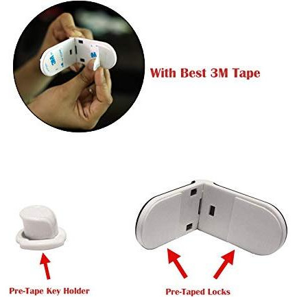 Safe-O-Kid - Pack of 2 - Magical Magnetic Multi-Functional Lock, Multi-Purpose Lock, Dual Color Drawer/Cabinet Child Safety Lock (Size Pack of 2)