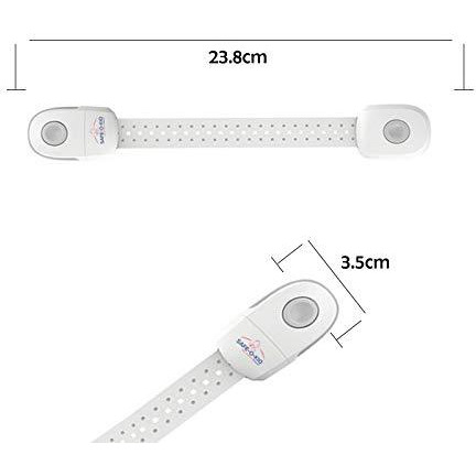 Safe-O-Kid 1 Child Safety Lock Strap/Latch for Baby Proofing, Multipurpose, Easily Adjustable & High Quality, Grey, Pack of 1 (Size Pack of 1)