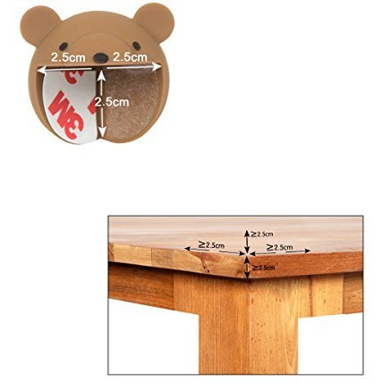 Safe-O-Kid - Pack of 12 - Very High Quality Elegant Catchy Animal Shaped Corner Guards- Prevents Head Injury (Brown) (Size Pack of 12)
