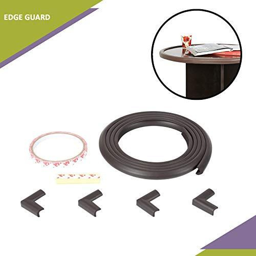 Safe-O-Kid - Pack of 2, Safety from Head Injury- Unique High Density L-Shaped 2 mtr Long Mini 2 Edge Guard with 8 Corner Cushions - Brown
