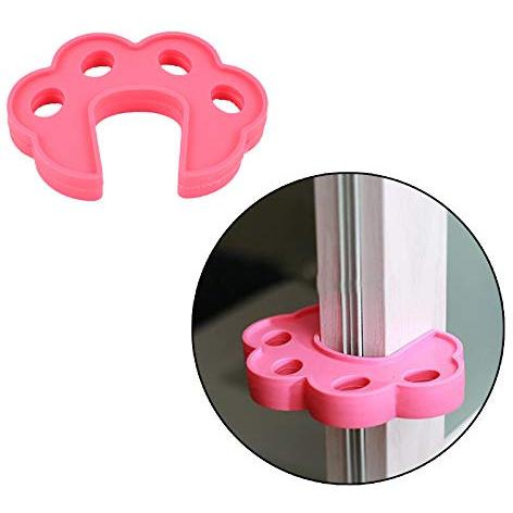 Safe-O-Kid- Pack of 8 Fit All Sleek Design Strong Silicone Door Stopper- Pink (Size Pack of 8)
