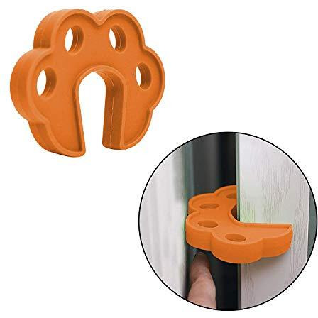 Safe-O-Kid- Pack of 4 Fit All Sleek Design Strong Silicone Door Stopper- Brown (Size Pack of 4)
