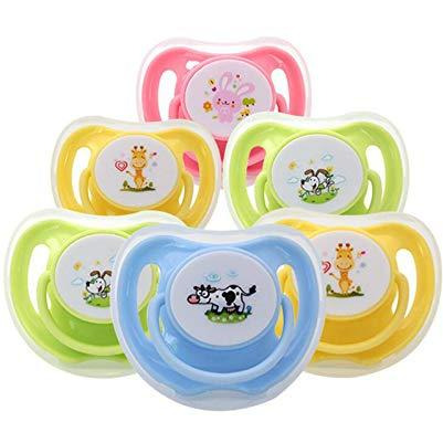 Safe-O-Kid Cartoon Design Silicone Pacifier/Soother with Holder Chain and Clip - Assorted