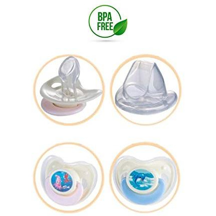 Safe-O-Kid Cartoon Design Silicone Pacifier/Soother with Holder Chain and Clip - Assorted