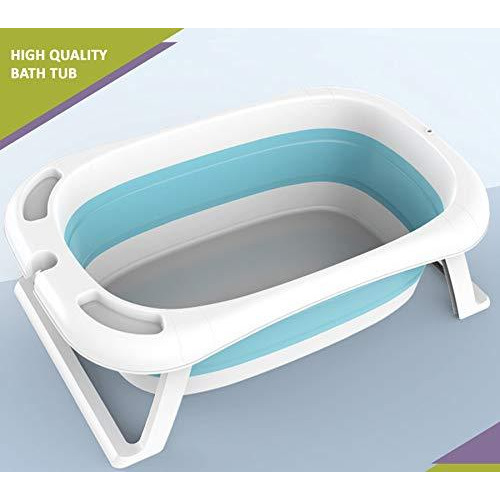 Safe-O-Kid Premium Quality, Digital (Temperature Sensor Time Reading) Bath tub, Portable/Foldable Travel Friendly Bath tub, Shower Pool for Kids- (0-3 Years), Blue (Size Pack of 1)