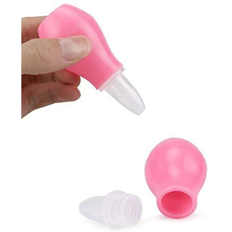 Safe-O-Kid Silicone Baby Nose Cleaner Nasal Aspirator, Vacuum Sucker (Pink) - Pack of 2 (Size Pack of 2)