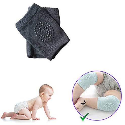 Safe-O-Kid- Pack of 1- Crawling Baby, Toddler, Infant Anti-Slip Elbow and Knee Pads/Guards-Dark Grey (Size Pack of 1)