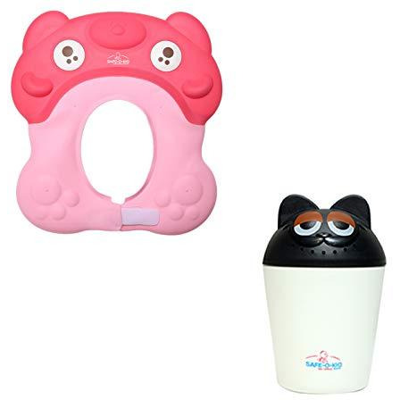 Safe-O-Kid Happy Shampoo Child Safety Kit, Combo, Set, 2 Products for Baby, Kids, Children, Infants, Toddlers - Pink