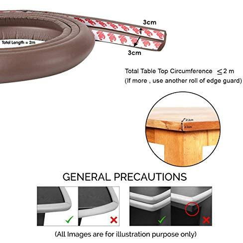 Safe-O-Kid - Unique High Density L-Shaped 2 mtr Long Large 1 Edge Guard Strips - Brown (Size Pack of 1)