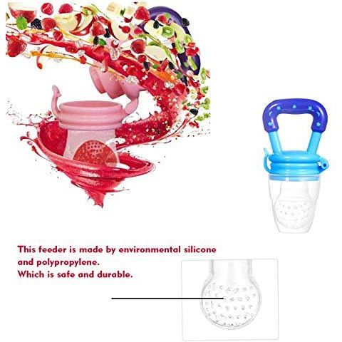 Safe-O-Kid- Pack of 2- High Quality, BPA Free, Veggie Feed Nibbler, Fruit Nibbler/Silicone Food, Soft Pacifier/Feeder for Baby (M Size for 6-9 Months Babies)- Blue (Size Pack of 2)
