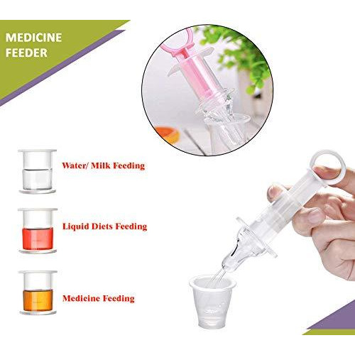 Safe-O-Kid- Pack of 2-High Quality, BPA Free Silicone Liquid Medicine Feeder/Dropper with Box for Baby- Pink (Size Pack of 2)