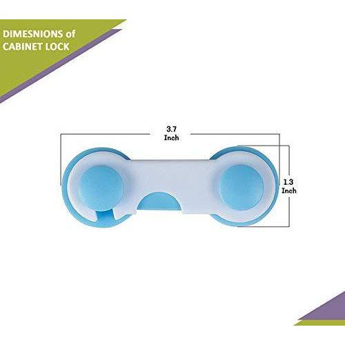 Safe-O-Kid - Pack of 2 - Easy to Use, Dotted with Smiley Ends Child Proof Cabinet Lock (Size Pack of 2)