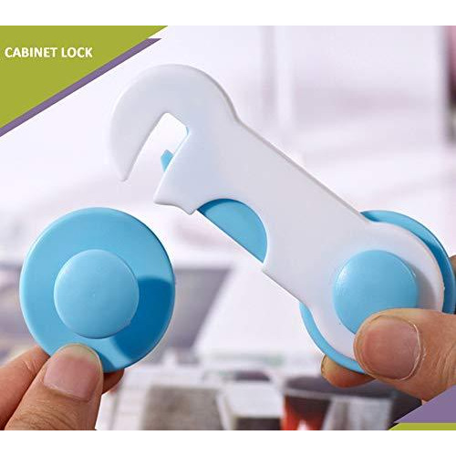 Safe-O-Kid - (Pack of 16) - Easy to Use, Dotted with Smiley Ends Child Proof Cabinet Lock (Size Pack of 16)