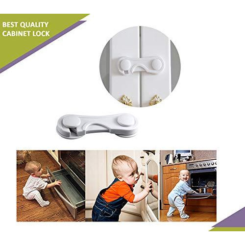 Safe-O-Kid Pack of 1- Finger Injury Safety -Durable, Elegant Child Safety Cabinet Lock- White (Size Pack of 1)