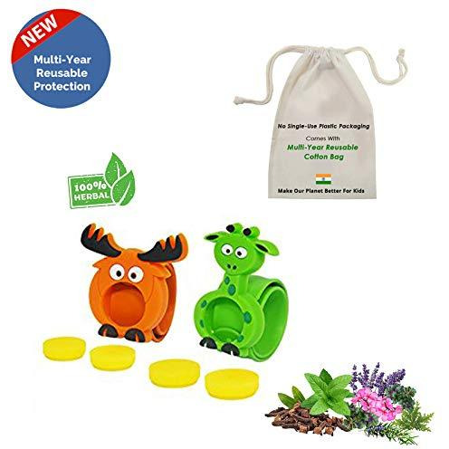 Safe-O-Kid - Herbal Mosquito Repellent Bands (Safe-O-Kid Pack of 2GIFFY & RENDO) with 4 Refills and 6 Free Anti Mosquito Patches (Size Pack of 2)