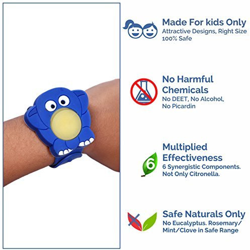 Safe-O-Kid Pack of 2APPU & Madhu Reusable Mosquito Repellent Band with 4 Refills and 6 Free Anti Mosquito Patches (Size Pack of 2)