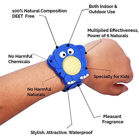 Safe-O-Kid Pack of 2APPU & Madhu Reusable Mosquito Repellent Band with 4 Refills and 6 Free Anti Mosquito Patches (Size Pack of 2)