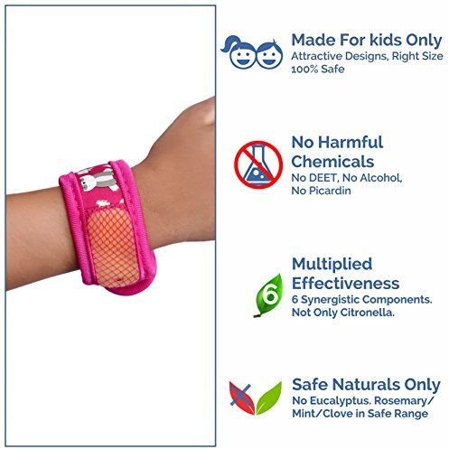 Safe-O-Kid Pack of 2 Fruit & Jungle Theme Mosquito Repellent Band with 4 Refills and 6 Anti Mosquito Patches (Size Pack of 2)
