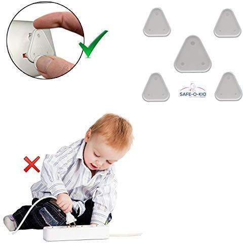 Safe-O-Kid Power Plug Anti-Shock Electric Socket Guards (White) Pack of 5 (Size Pack of 5)