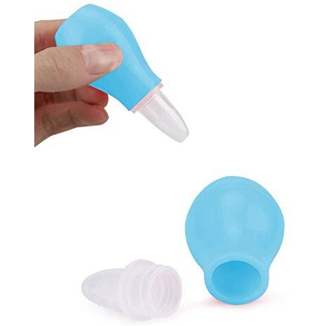 Safe-O-Kid Silicone Baby Nasal Aspirator Vacuum Sucker Instant Relief From Blocked Nose, Blue (Size Pack of 2)