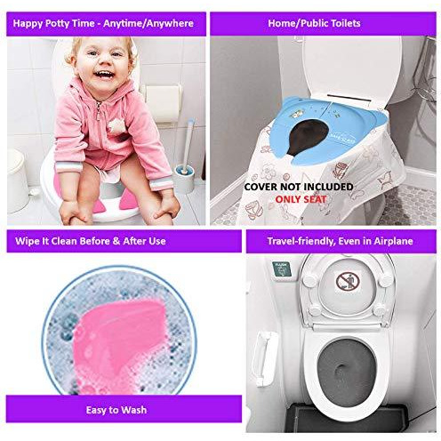 Safe-O-Kid - Pack of - 2 Portable Foldable Reusable Hygienic Anti-Slip Travel and Home Toilet Potty Training Seat with Carry Bag for Babies, Toddlers, and Kids- Pink (Size Pack of 2)