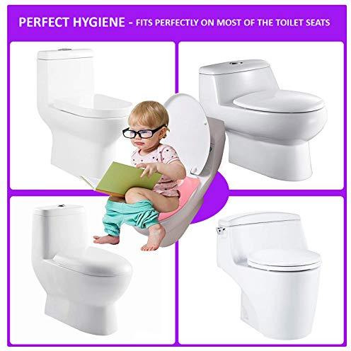 Safe-O-Kid - Pack of - 2 Portable Foldable Reusable Hygienic Anti-Slip Travel and Home Toilet Potty Training Seat with Carry Bag for Babies, Toddlers, and Kids- Pink (Size Pack of 2)