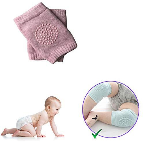 Safe-O-Kid Pack of 1- Crawling Baby, Toddler, Infant Anti-Slip Elbow and Knee Pads/Guards-Pink (Size Pack of 1)