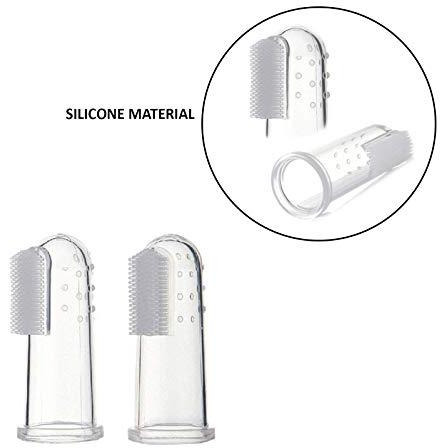 Safe-O-Kid- Extra Safe, Oral Hygiene, Transparent Silicone Finger Brush Tongue Cleaner for Baby Teething/Gums with Attractive Case (Size Pack of 1)