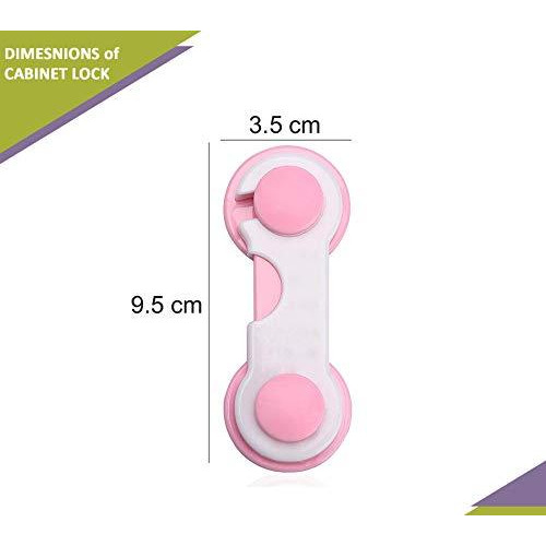 Safe-O-Kid Pack of 1 - Finger Injury Safety-Durable Child Safety Cabinet/Almirah Lock- Pink (Size Pack of 1)