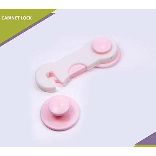 Safe-O-Kid Pack of 1 - Finger Injury Safety-Durable Child Safety Cabinet/Almirah Lock- Pink (Size Pack of 1)