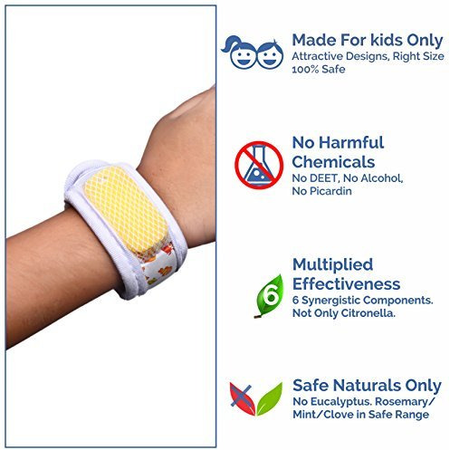 Safe-O-Kid Pack of 1 Aqua Theme Mosquito Repellent Band with 2 Refills and 6 Anti Mosquito Patches- Highly Effective Bands by Safe-O-Mos (Size Pack of 1)