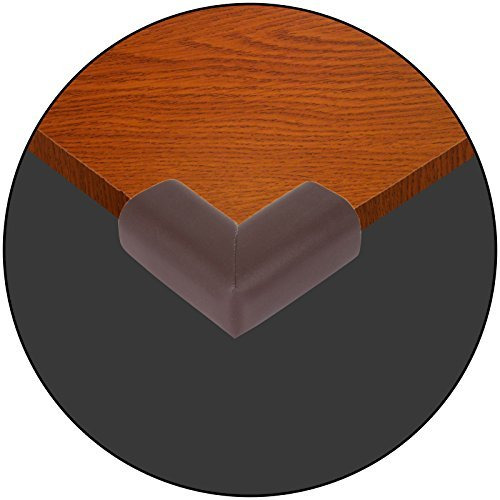 Safe-O-Kid - Pack of 8 - High QualityHigh Density L-Shaped Large Extra Thick Nbr Corner Cushions - Dark Brown
