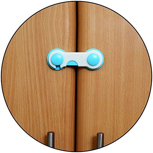Safe-O-Kid - (Pack of 16) - Easy to Use, Durable, Colorful Child Proof Cabinet Lock