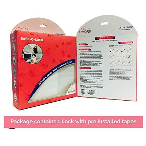 Safe-O-Kid - Pack of 1 - Easy to Use, Durable, Colorful Child Proof Cabinet Lock