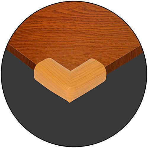 Safe-O-Kid - Pack of 8 - High QualityHigh Density L-Shaped Large (6.5 * 6.5 * 3.5 cm) Extra Thick Nbr Corner Cushions - Light Brown Texture