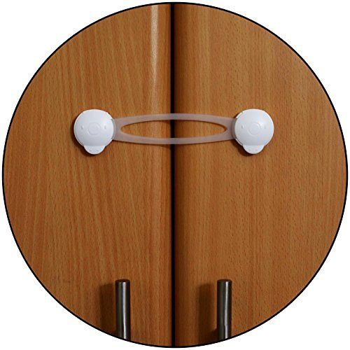 Safe-O-Kid - Pack of 4 - High Quality, 2-Side Open Long Multi-Purpose Appliance Lock - White
