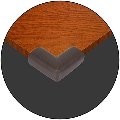 Safe-O-Kid - Pack of 4 - High QualityHigh Density L-Shaped Large Extra Thick Nbr Corner Cushions - Dark Brown/Texture