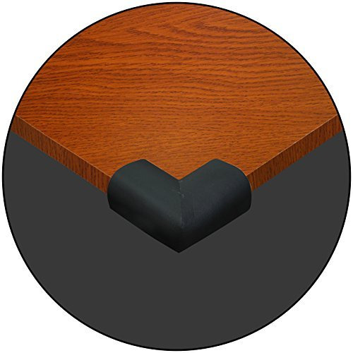 Safe-O-Kid - Pack of 8 - High Quality High Density L-Shaped Extra Thick - Large Nbr Corner Cushions - Black (Size Pack of 8)